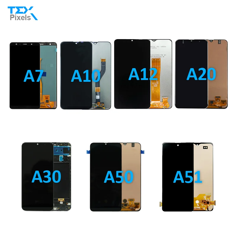 

Mobile Phone Galaxy A7 A12 A20 LCD Display A30 A50 A51 Touch Cell Screen Digitizer Full Assembly Replacement For Samsung A10