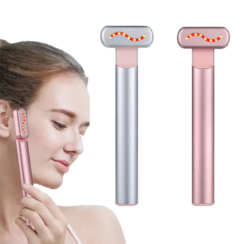 

4 in 1 Facial Skincare Tool Red Light Therapy Device EMS Eye Face Neck lifting Massager LED Anti-Aging Eye Face Beauty Wand