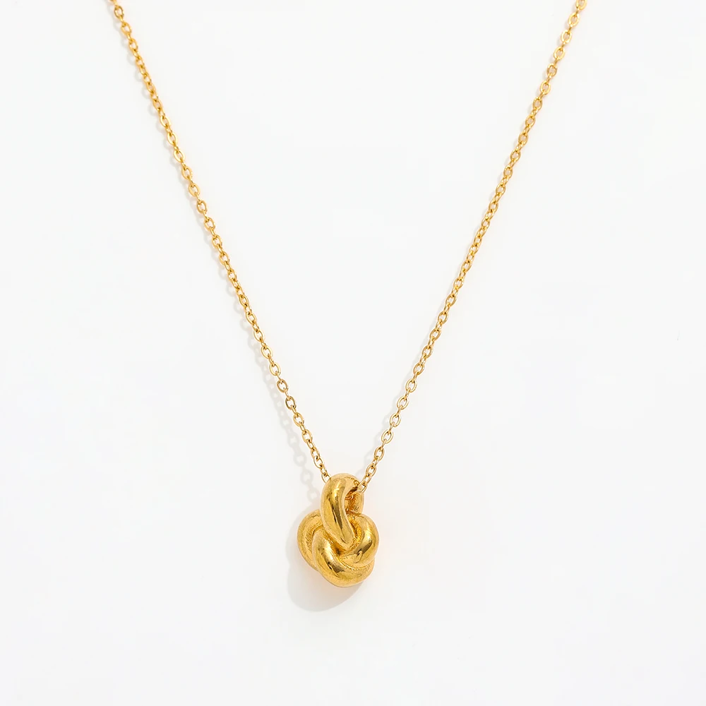 Joolim Jewelry 18K Gold Plated Knot Pendant Together Forever Necklace Stainless Steel Jewelry Wholesale