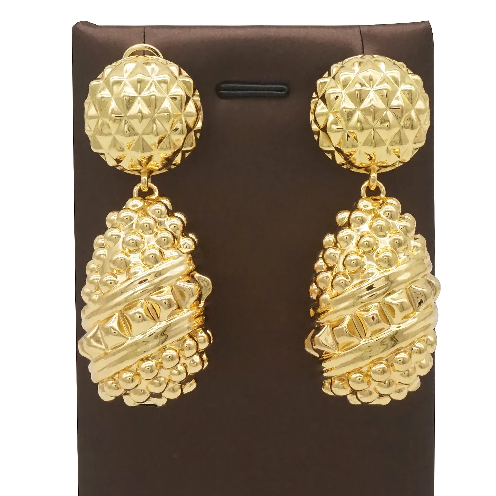 

fashion Brazil golden earrings stones accessories jewelry earrings Z490