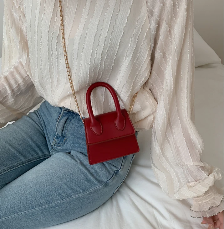 

2021 New Square Fashion Personality For Children's Wholesale PU Leather Waterproof All-Match Single Shoulder Chain Bag Crossbody, Customized color