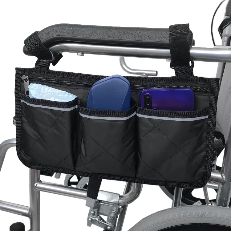 

Wheelchair side armrest storage bag storage bag multi-color multi-pocket storage bag, Purple, black, gray, coffee, wine red