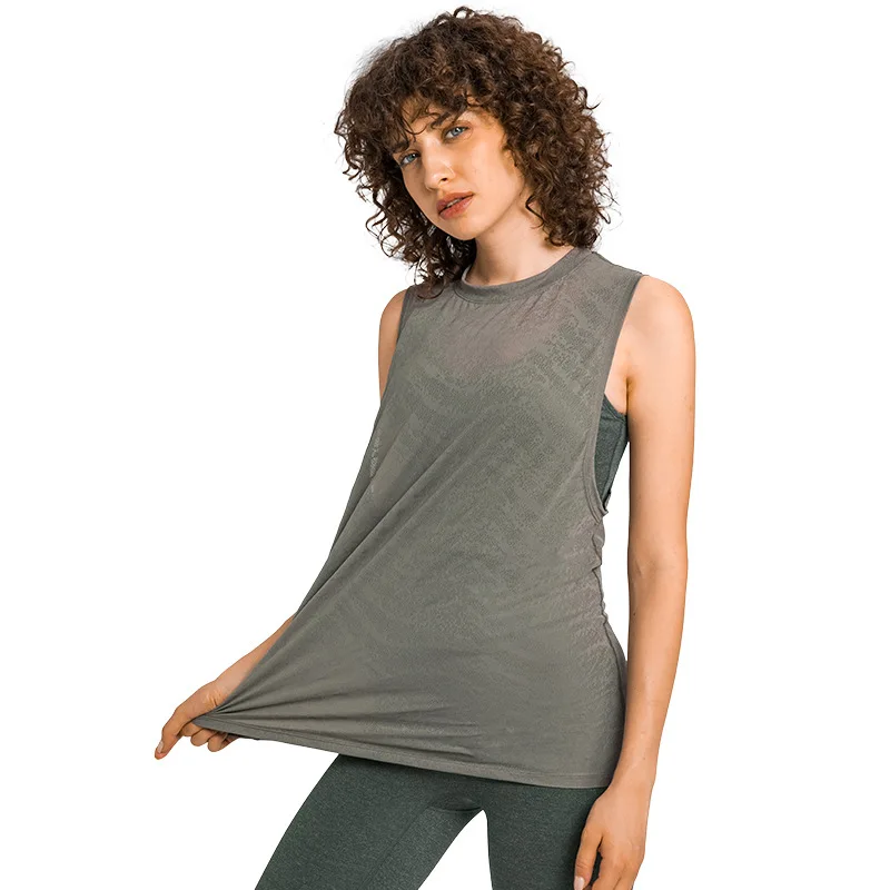

Women Gym Exercise Yoga Tank Tops Fashion Sportswear Breathable Loose Super Soft Sleeveless Workout Shirts, Customized colors