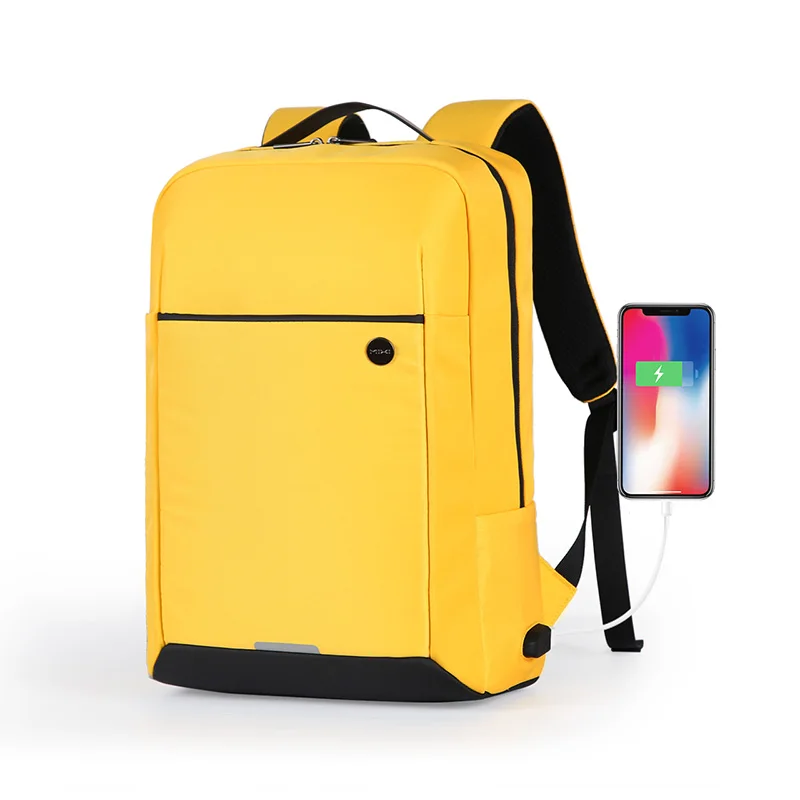 

Factory Wholesale Three-Dimensional Design Fashion Waterproof Unisex Laptop Backpack Bag, Yellow&black