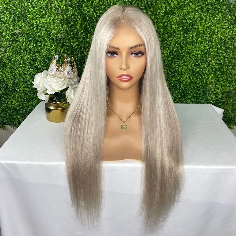 

NEW Design 150%Density Straight Human Hair Wigs Ombre Full Lace Blonde Wig For Women HD Transparent 13x6 Frontal Lace Wig