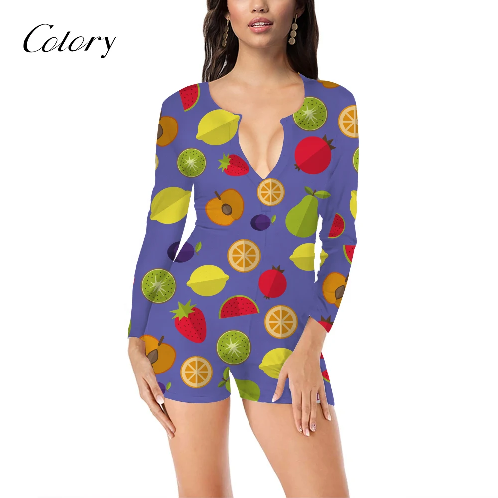 

Colory Korean Cycling Jumpsuit Cheap Sexy Sleepwear, Picture shows