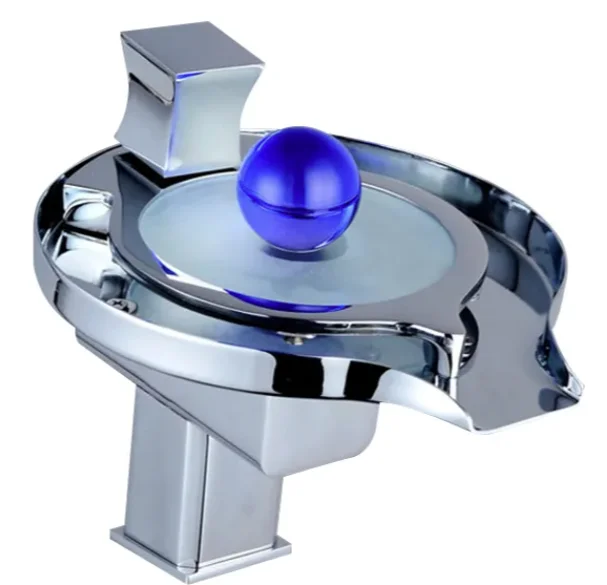 

Single Hole Bathroom Brass 3-color Led Temperature Sensor Basin Faucet Tap