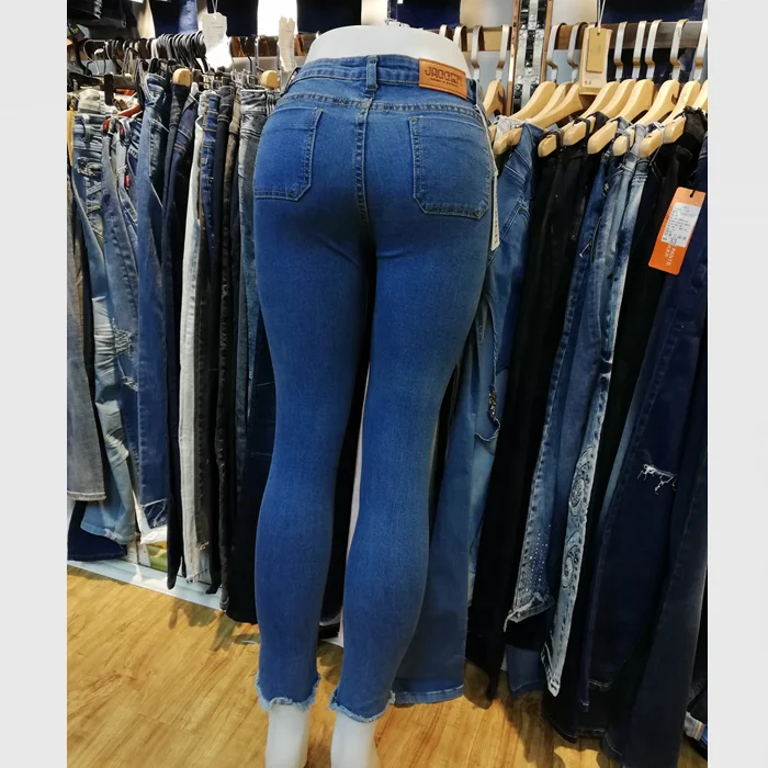 

GZY Mix Apparel Stock Denim Jeans pantalones de mujer ladies jean, Navy blue dark blue blue light blue