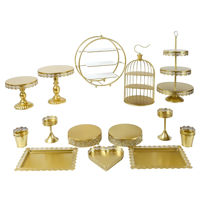 

2021 new arrivals decoration hotsale party Cupcake Stand Wedding Birthday Display Cake Tower, Surprise Cake Stand for Dessert, Gold