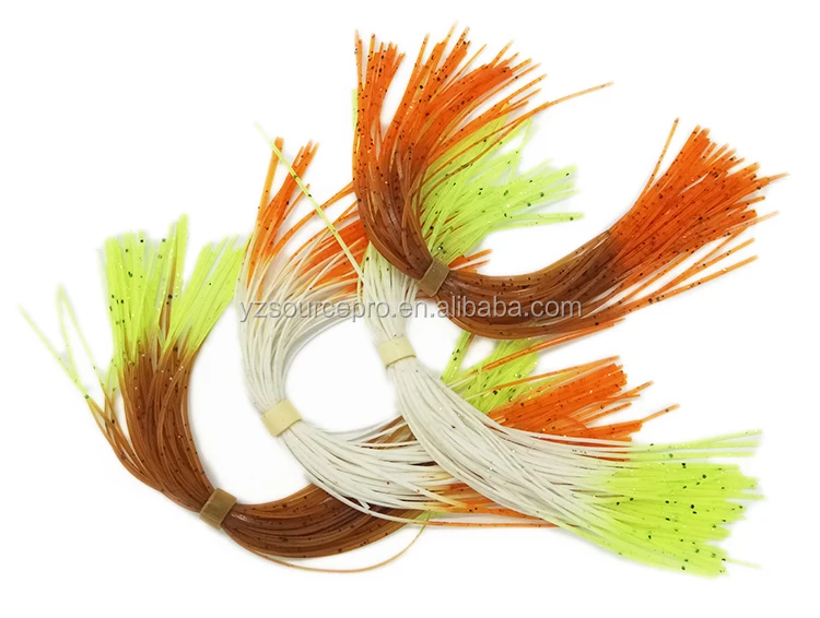 DW Lures 5 Pack White/Red 5" Silicone Skirt Material – For Spinnerbaits, Buzzbaits, Jigs - View #3