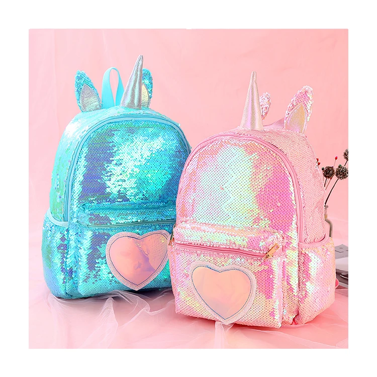 

Fashion Unicorn Sequin Kids Backpack Girl Cartoon School Bag, Customized color