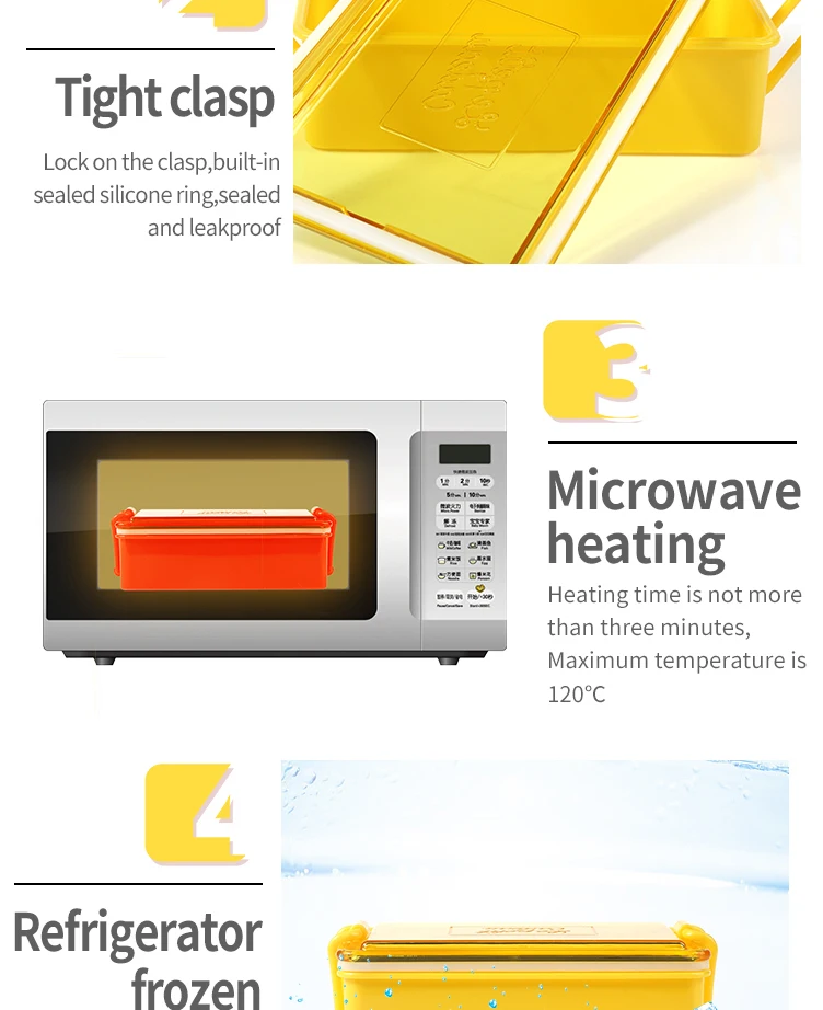 Wholesale School Office Take Away Airtight Leakproof Microwave Plastic Bento Children Lunch Box