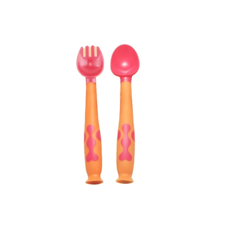 

Baby training spoon fork children tableware spoon Silicone soft spoon with suction cup