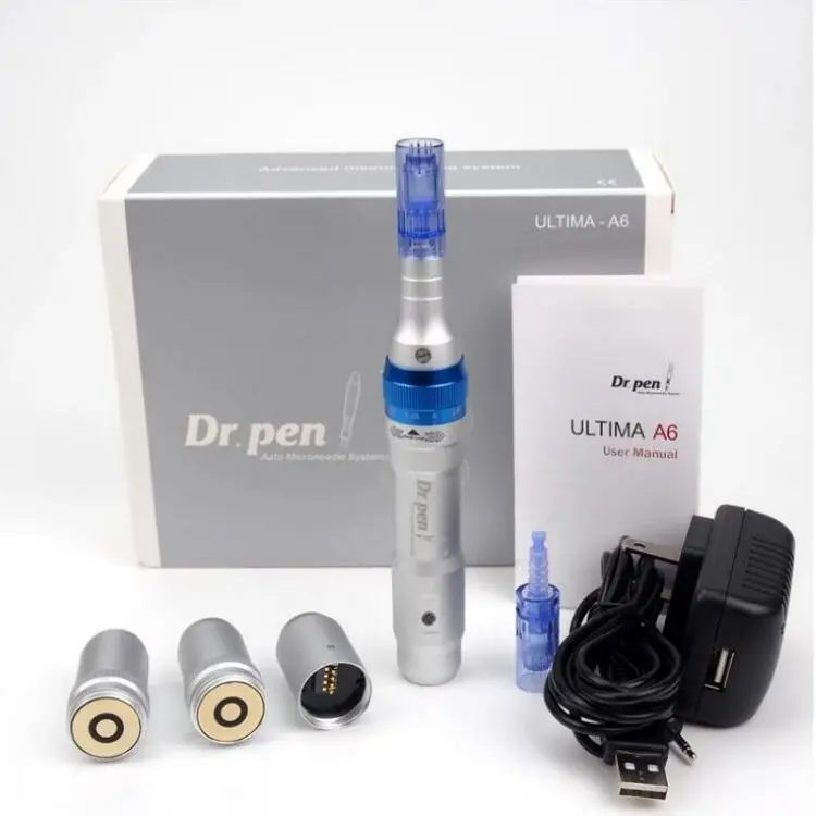 

10 sets/lot DHL Ultima A6 Auto Electric wireless Micro Needle Derma pen with 2 batteries Rechargeable dermapen