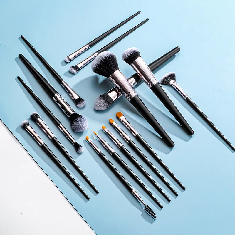 

makeup manufacturers 16pcs makeup brush set private label hot selling high quality brushes for make up eyebrow brush hudavioji, As the picture shows or customized color