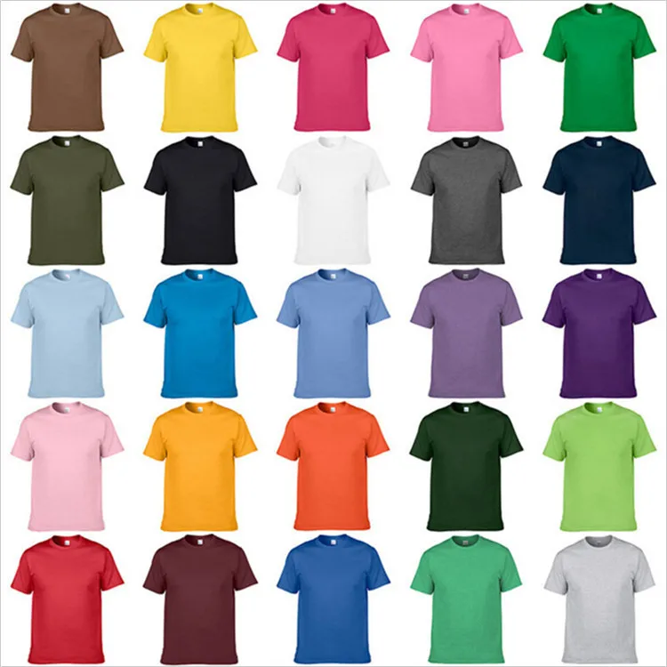 

100% cotton 150 gsm 150 g plain blank 21 color options men women oem logo short sleeve custom tee t shirt men's tshirt t-shirt