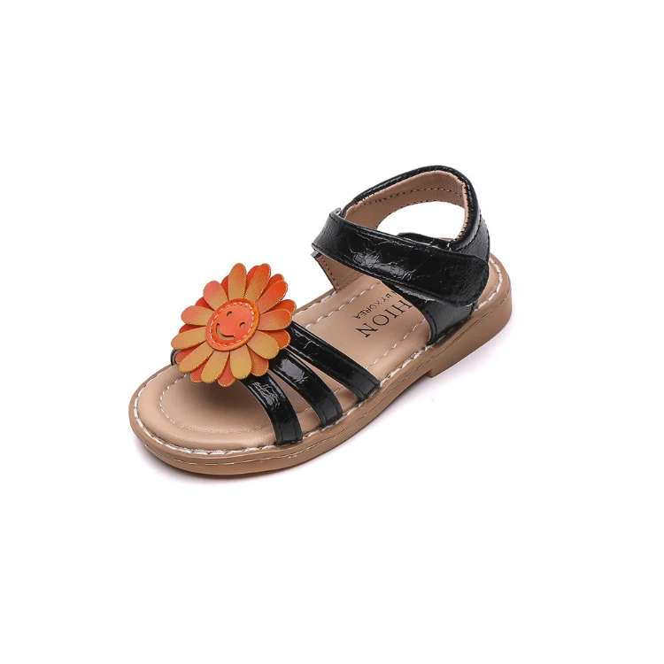 

summer 2021 new product decorative flowers girls Children's kids Casual Shoes Children's baby sandals, 3 colors