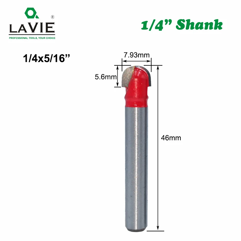 Shank Router Bit Ball Nose End Milling Cutter Wood Carbide Tools Radius Core Box