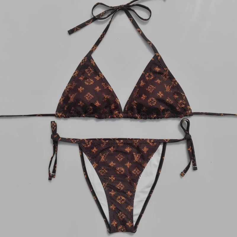 

2021 luxury brown swimsuit 2 piece designer bikini sets designer swimsuits famous brands, Picture