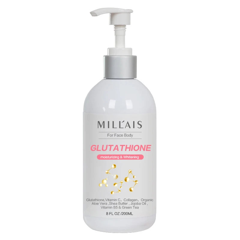 

Private Label Strong skin whitening body lotion best l-Glutathione anti-aging cream, White