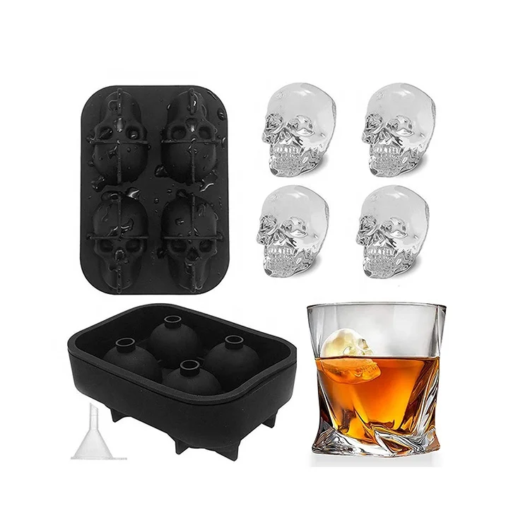 

Customized bpa free food grade silicone ice cream cube tray moulds skulls molds freezer rubber ice cube trays for chilled drinks, Red,blue,green,black silicone ice mold cube tray or customize