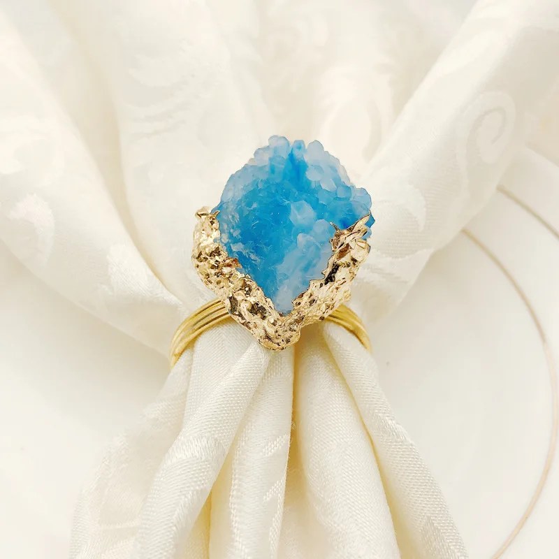 

Natural Aagte Slice Napkin Rings for Wedding, Various colors available