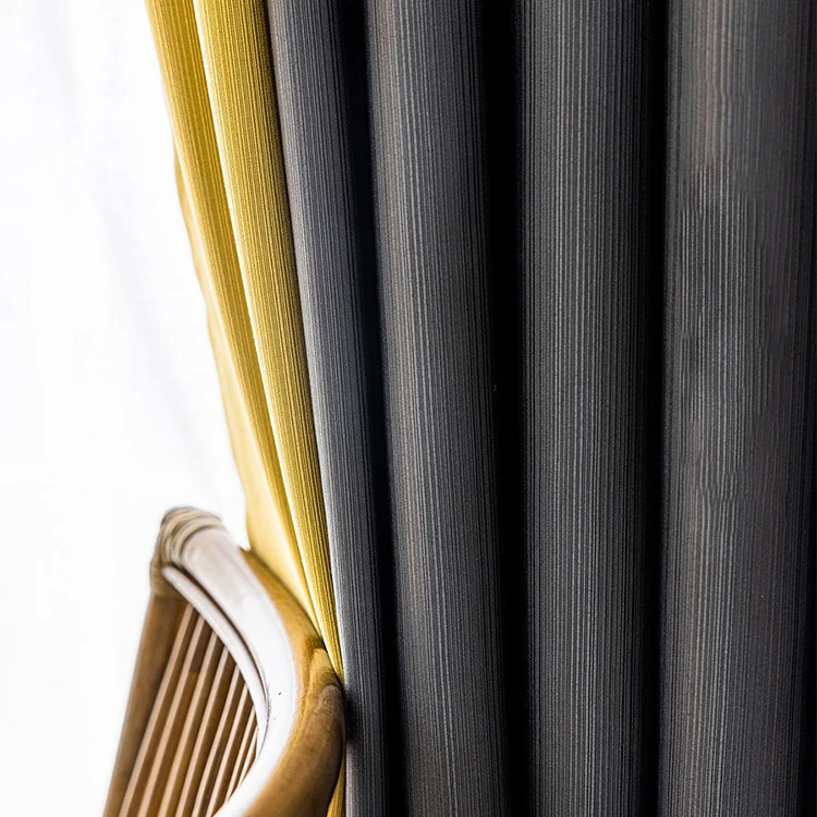 

Simple popular European custom Curtain Cloth living bedroom office ring curtain solid color matching shade Customized cutain