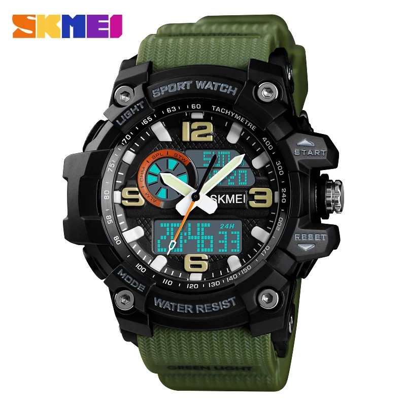 

SKMEI 1436 Outdoor Sports Watch Men Women Fashion Dual Display Digital Wristwatch Outdoor 3 time Ladies Waterproof Watches