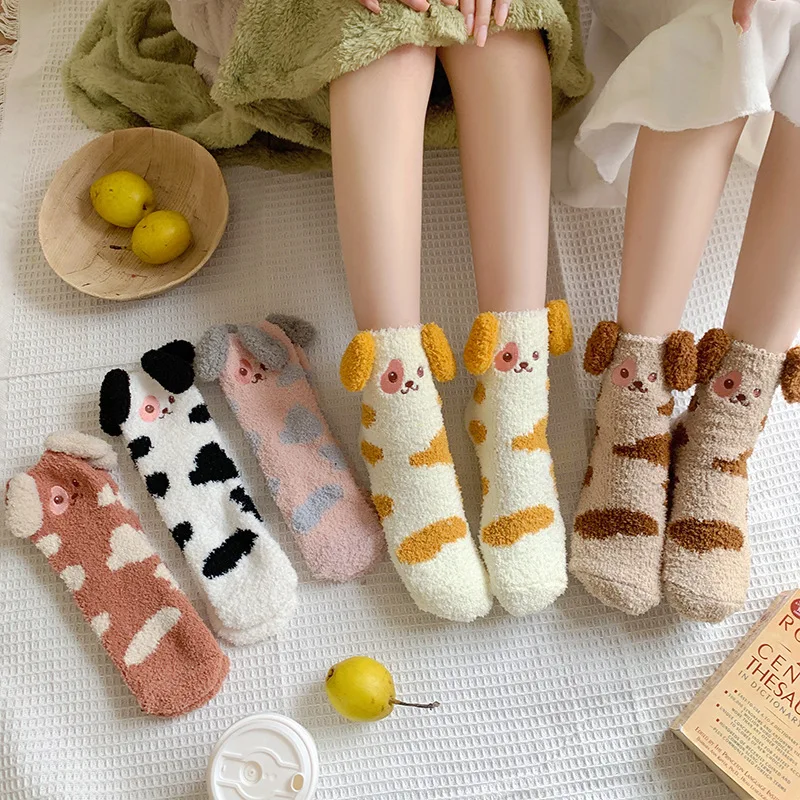 

Jingwen OEM Calcetines Borrosos Sequin Winter Floor Family Women's Fuzzy Socks