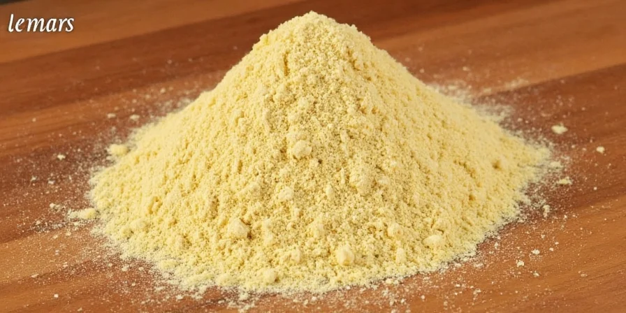 Ginger root next to fresh ginger powder
