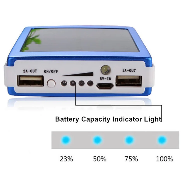 Outdoor solar power bank 15000mah dual usb portable solar panel power bank