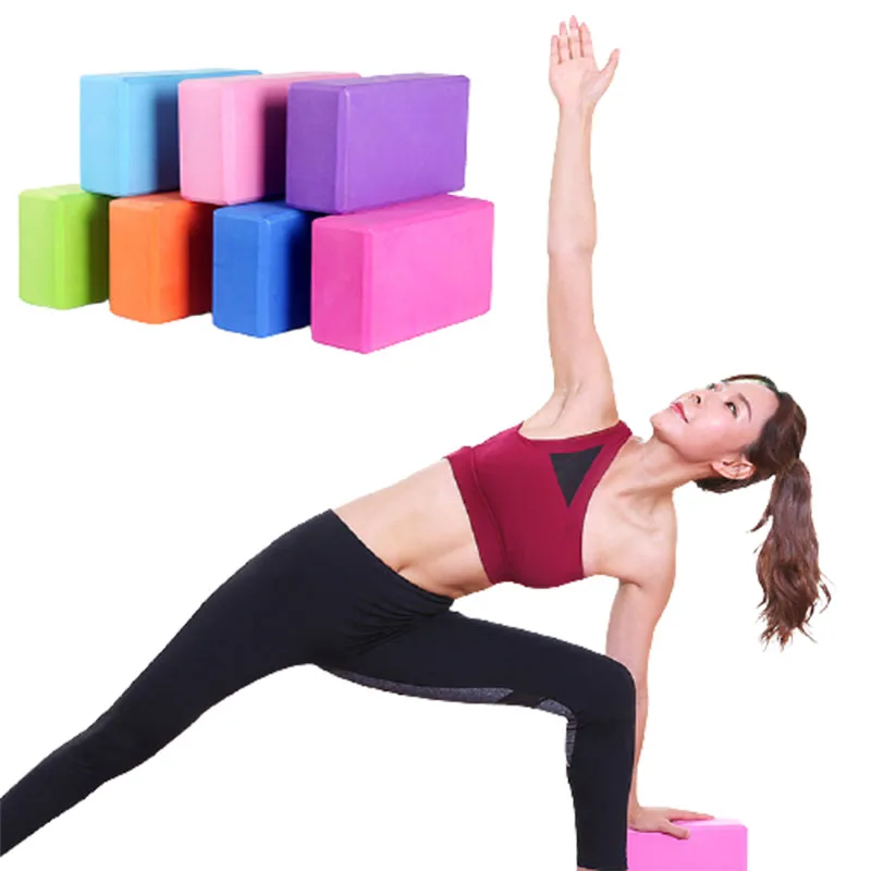 

EVA Yoga Block Gym Home Dance Pilates Foam Brick Stretch Training Bodybuilding Equipment Multicolor Fitness Exercise Supplies, Purple, pink, blue, rose red, green