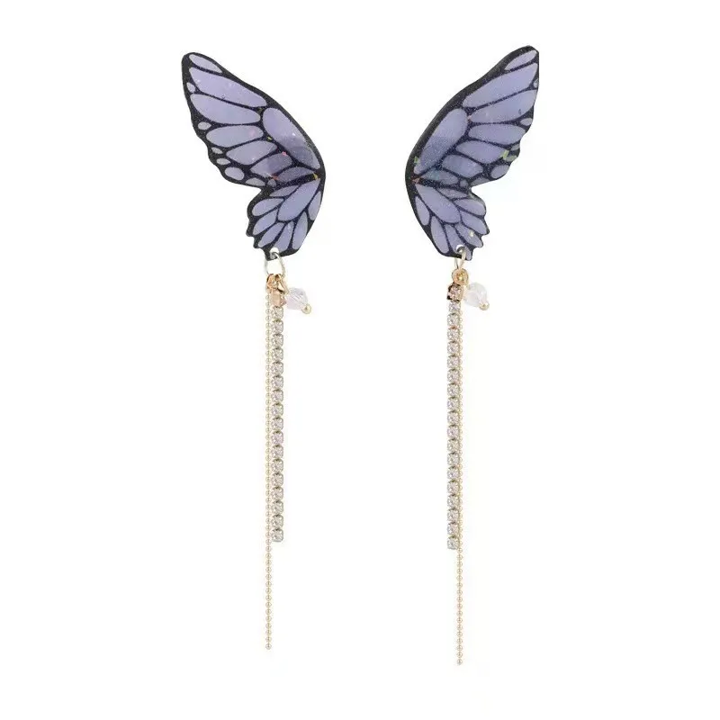 

Classic Jade Earrings Butterfly Earrings Personality Wish Long Full Diamond Tassel Earring For Women, 6 various designs available