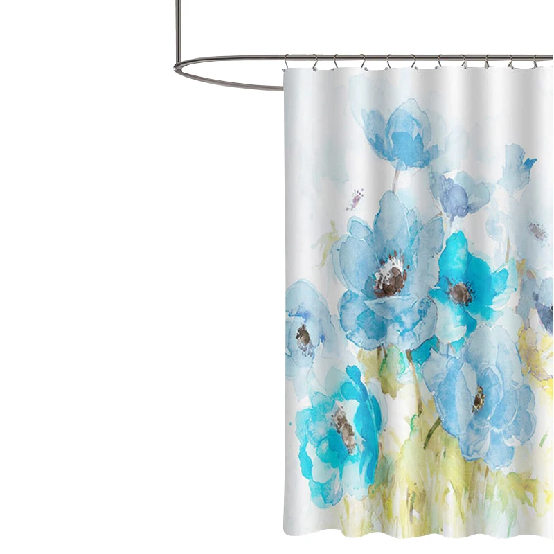 

Ginkgo Biloba Peony Dieli Fashion Custom Brand Luxury 100% Polyester Mildew Resistant Leaves Print Bathroom Curtains Shower Set, Customer's request