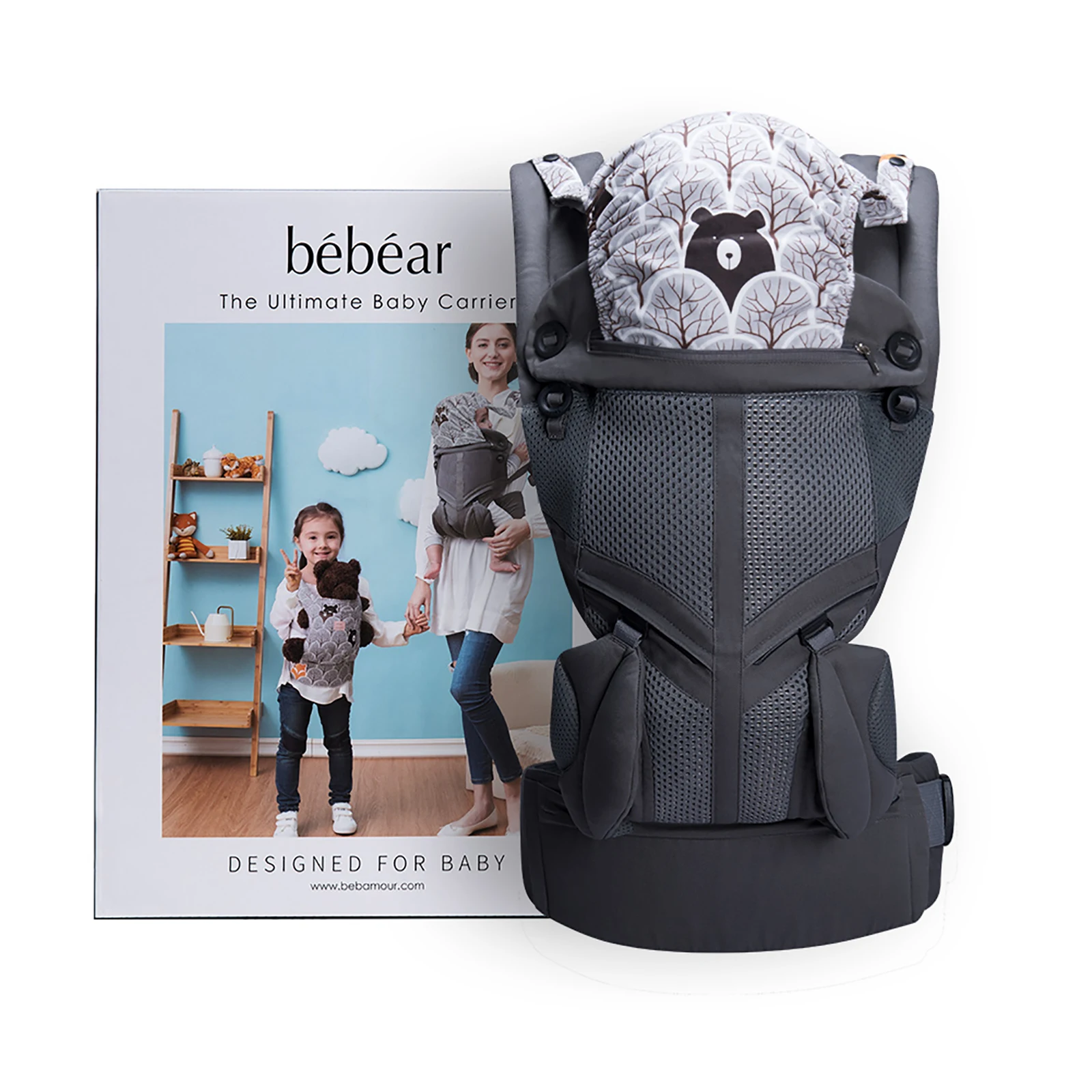 

Baby Carrier Sling 3 in 1 Ergonomic Baby Carrier Backpack for Newborn Breathable and Soft Baby Warp for Infant and Toddlers, Grey