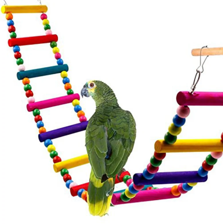 

Bird Parakeet Toys Swing Hanging Standing Colorful Toy Parakee Parrots Swing