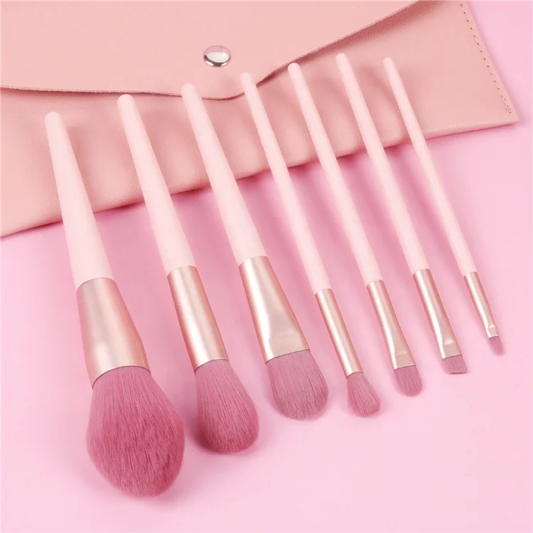 

Skyey Care 7PCS Juego De Brochas Para Maquillaje No Brand Latest Custom Vegan Cosmetic Makeup Brushes Pink Set Kit Private Label