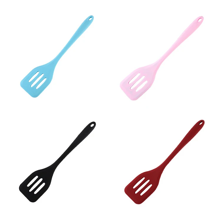 

Silicone Cooking Utensils Set Non-stick Spatula Shovel Wooden Handle Cooking Tools Set With Storage Box Kitchen Tools, Pink black red blue