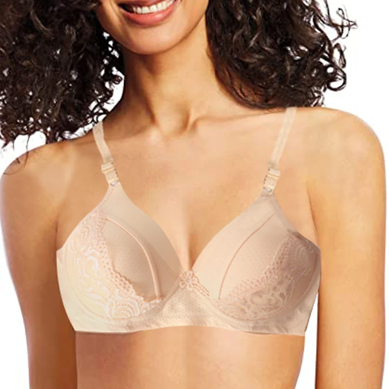 

Wholesale Women's Spandex Comfortable Large Plus Size No Steel Ring Thin Padded Bra