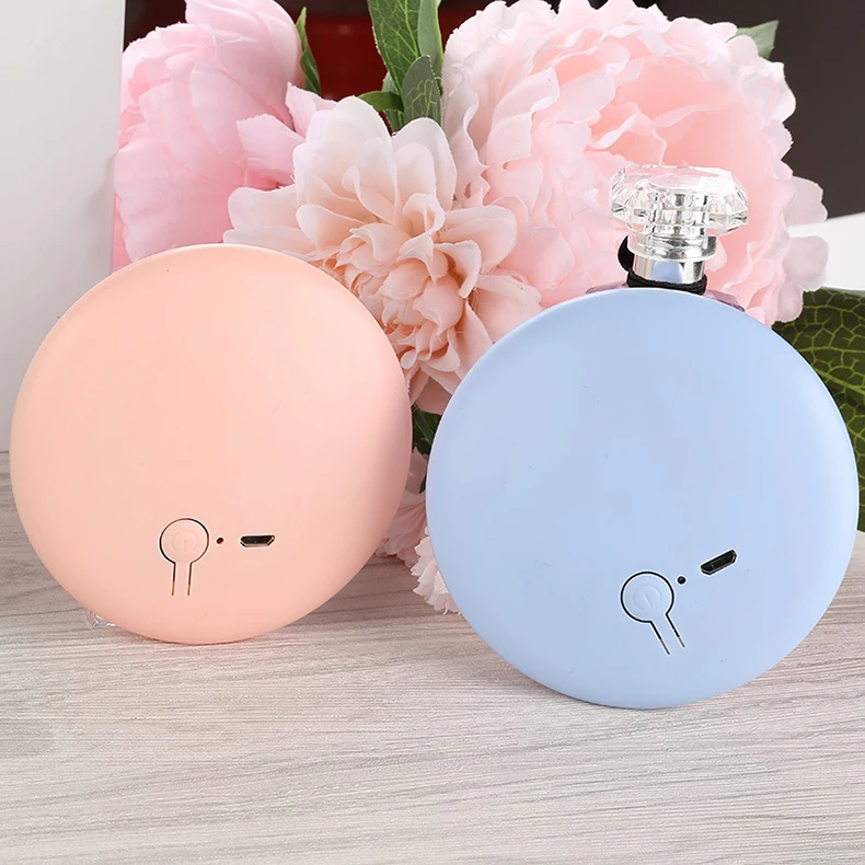 

Mini Small Round Led Lights Pink Plastic Private Label Folding Pocket Mirror