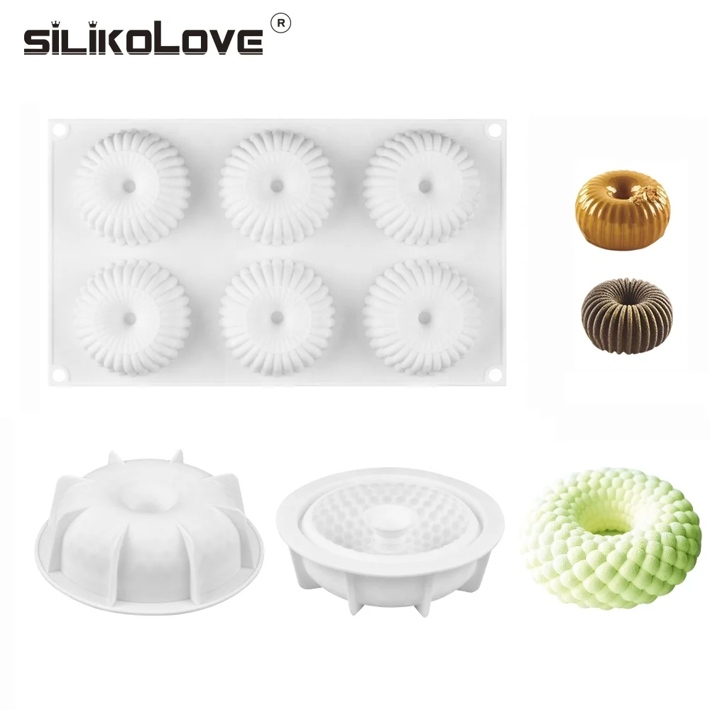 

6 cavities mini raggio silicone cake mold flexible tray with single cavity mouse cake pan, As picture or as your request