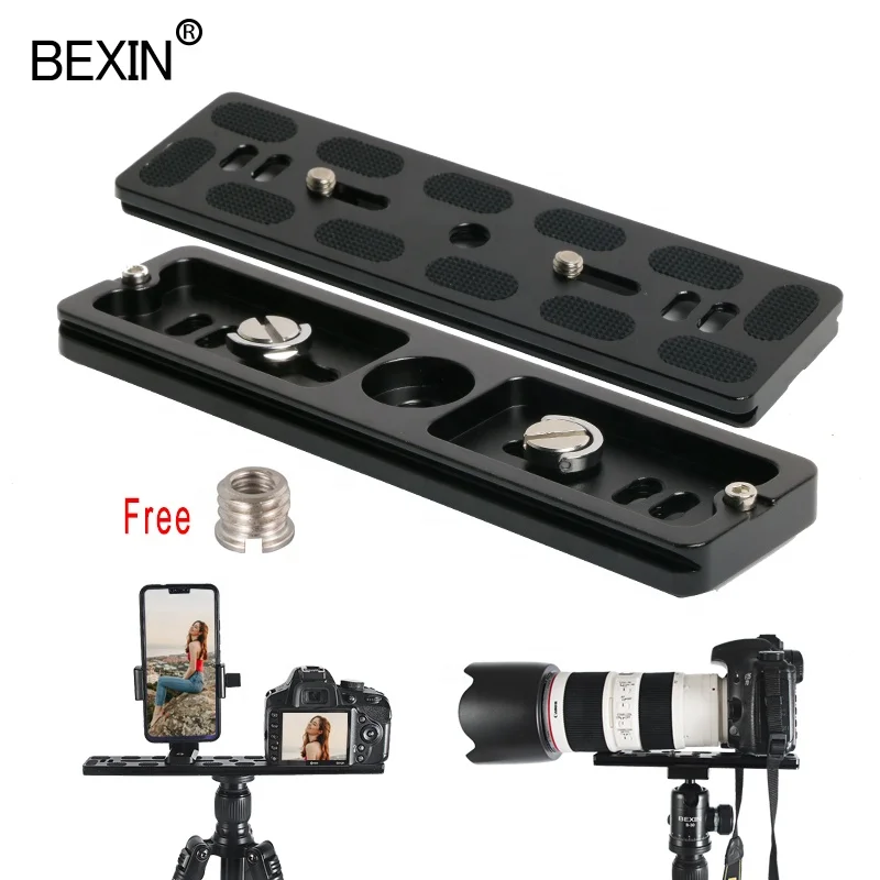 

OEM Universal Aluminum 150mm long dslr camera quick release plate tripod mount plate for arca swiss camera tripod ball head, Black