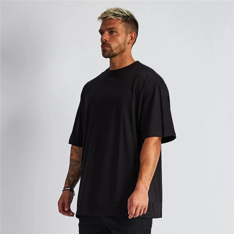 High Quality Custom Logo Print 100% Cotton Blank Tshirt Men Breathable Oversize Crew Neck T Shirt