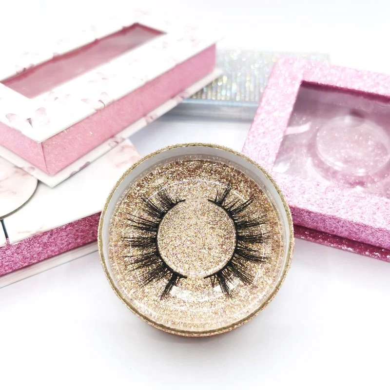 

YS private label fake eyelashes 14mm faux mink hair premium fiber soft natural tapered lash with custom Boutique lash box, Natural black lashes