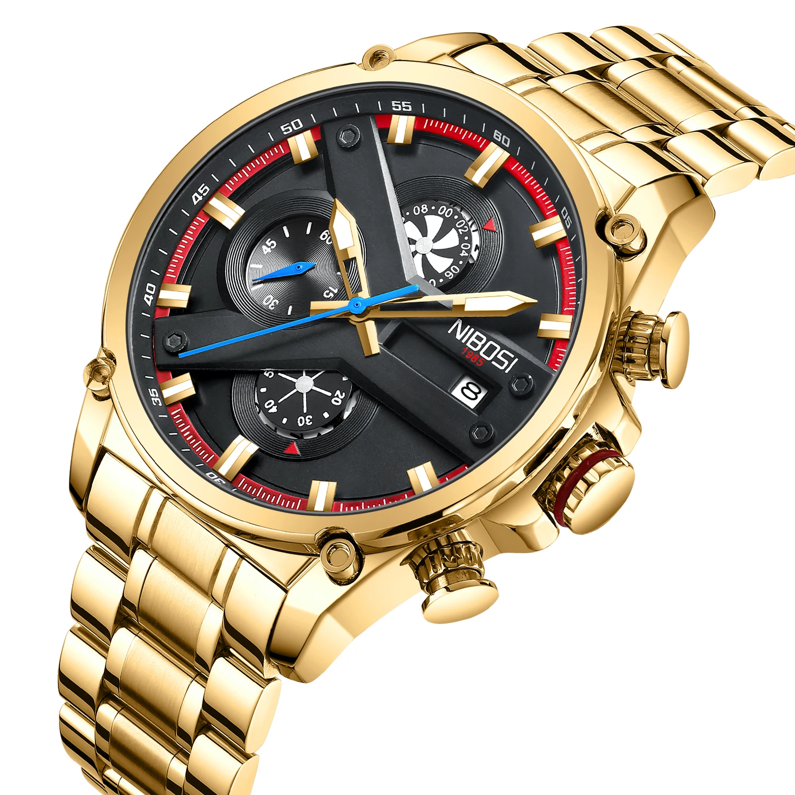 

NIBOSI 2513 Brand Business Men Watch Luxury Waterproof Quartz Watch Stainless Steel Custom Logo Wristwatch