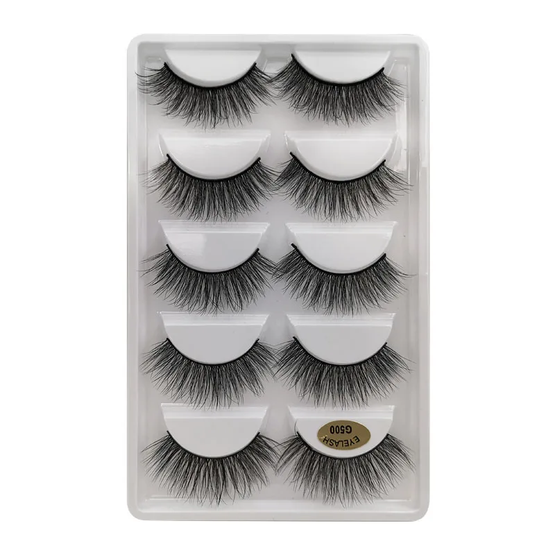 

Fashion Girl 10 style Product Curling Nature 5Pair Luxury 3D False Lashes Fluffy Striped Long Eyelashes G5 series, Black color