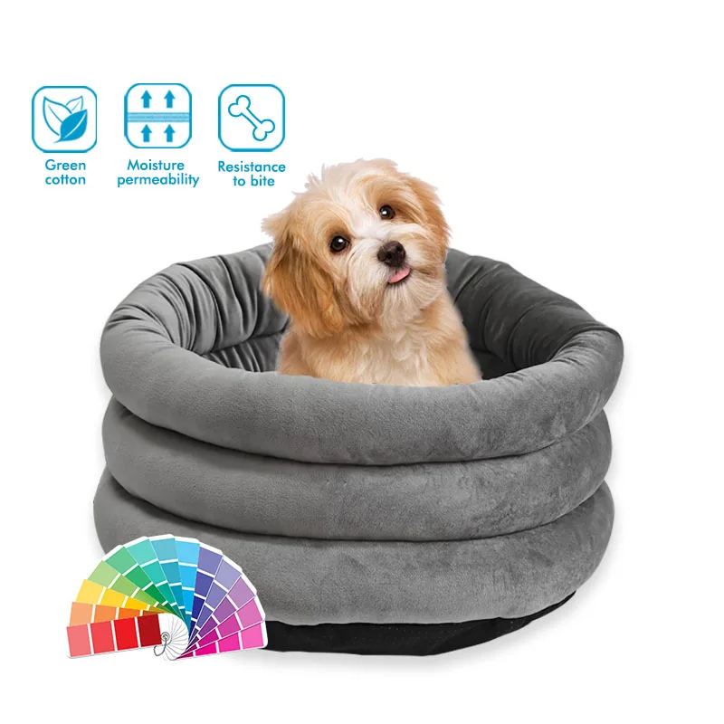 

Manufacturer hot sale removable orthopedic luxury large cat pet bed washable plush dog bed, Grey/customised