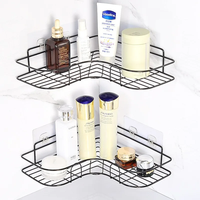 

Bathroom Punch free iron storage shelf kitchen triangle storage shelf Toilet corner rack