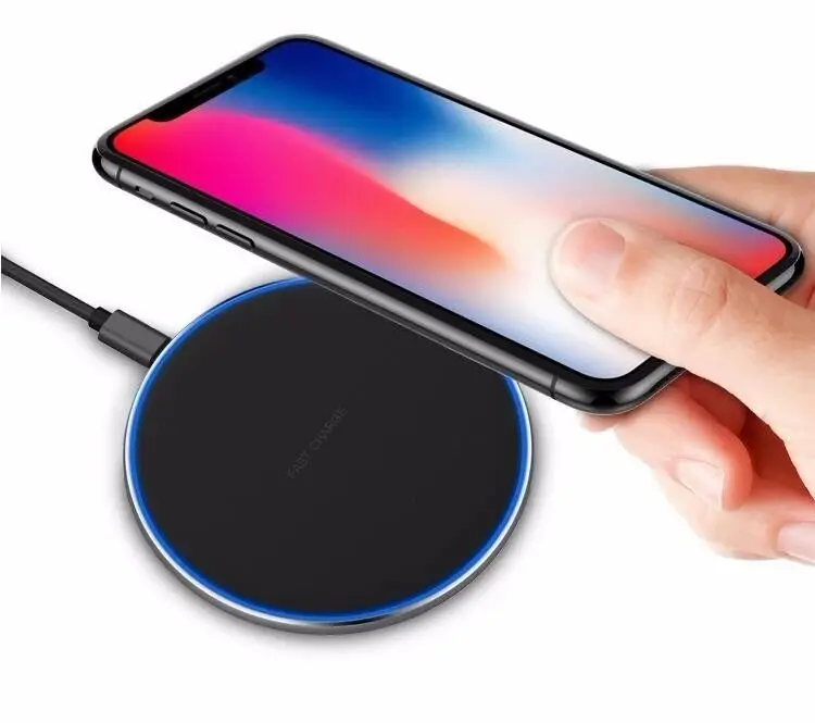 

2022 new trending 10W Qi Wireless Charger Pad LED Light Fast Charging Wireless Charger for iphone for Samsung, Black white