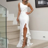 

Wholesale Clothing Dubai Party Long Dresses Girls Plain White Bridal Formal Maxi Slit Dress For Women